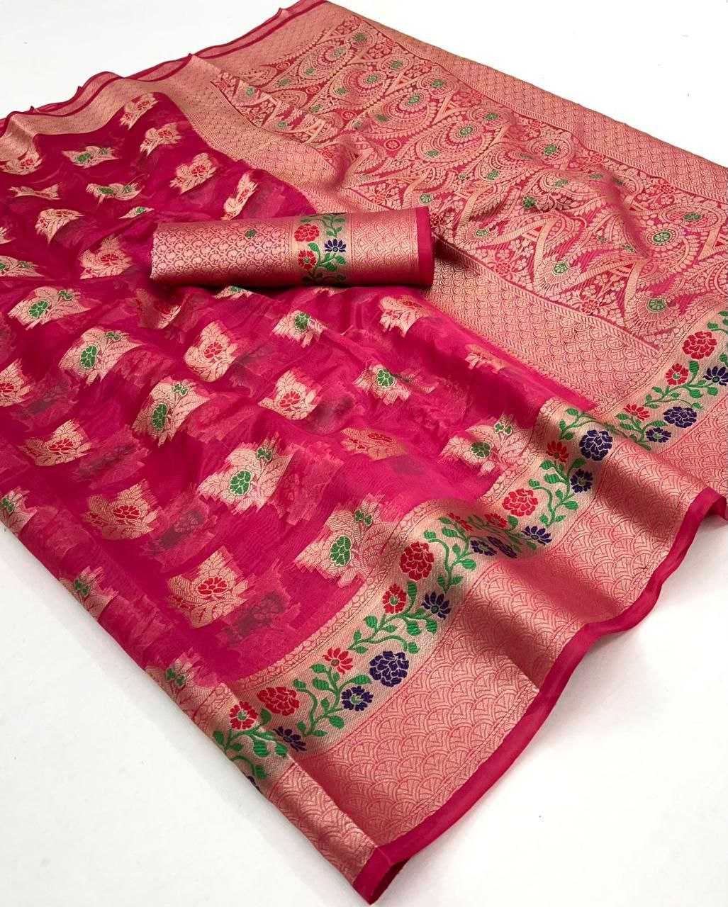 YNF ORGANZA SILK PVC AND WHOLESALE SAREES MANUFACTURER